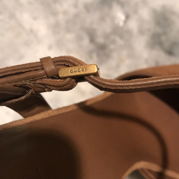 GUCCI Cork Suede Brown Platform Heels NWOB - Picture 6 of 15